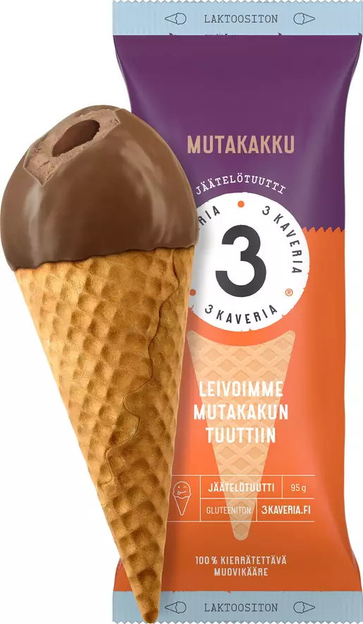 3 KAVERIN TUUTTI MUTAKAKKU 95G LAKT. - Jäätelötikut - 6430048446180 - 1