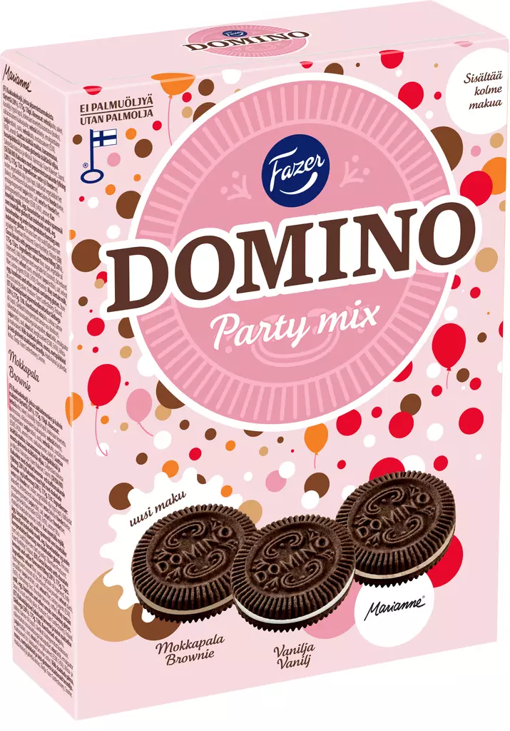 DOMINO PARTY MIX KEKSI FAZER - Leivonnaiset - 6416453074460 - 1