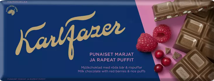 VADELMA-KARPALO SUKLAALEVY 200G FAZER - Suklaat - 6411401015380 - 1