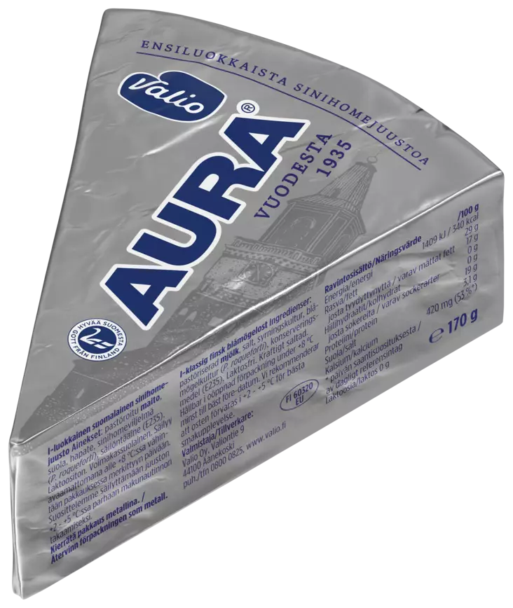 AURA SINIHOMEJUUSTO PALA 170G VALIO - Tuorejuustot - 6408430037001 - 1