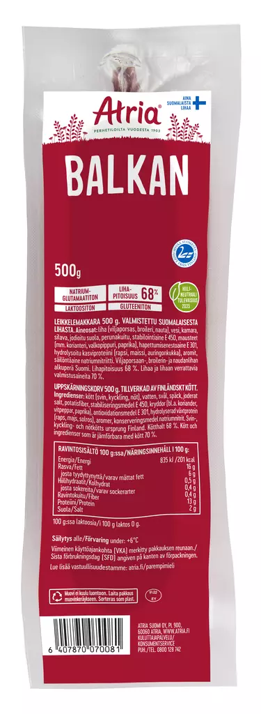 BALKAN 500G ATRIA - Makkarat ja Nakit - 6407870070081 - 1
