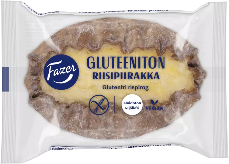 GLUTEENITON RIISIPIIRAKKA VEGAN 60G - Leivonnaiset - 6413467597411 - 1