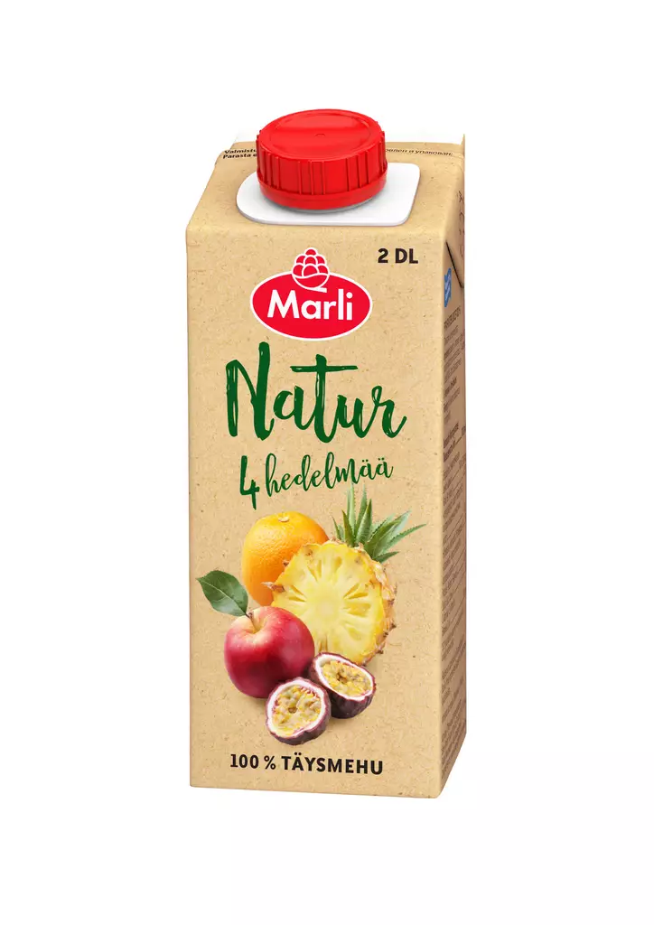 MARLI NATUR NELJÄ HEDELMÄÄ TÄYSMEHU 2DL - Mehut - 6415130086321 - 1