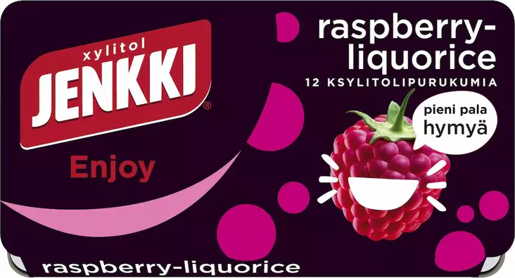 JENKKI KSYLITOLIPURUKUMI VADELMA-LAKRITS - Muut elintarvikkeet - 6420256013922 - 1