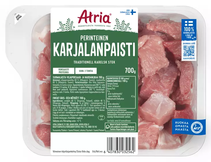 KARJALANPAISTI 700G ATRIA - Naudanliha - 6407830032562 - 1