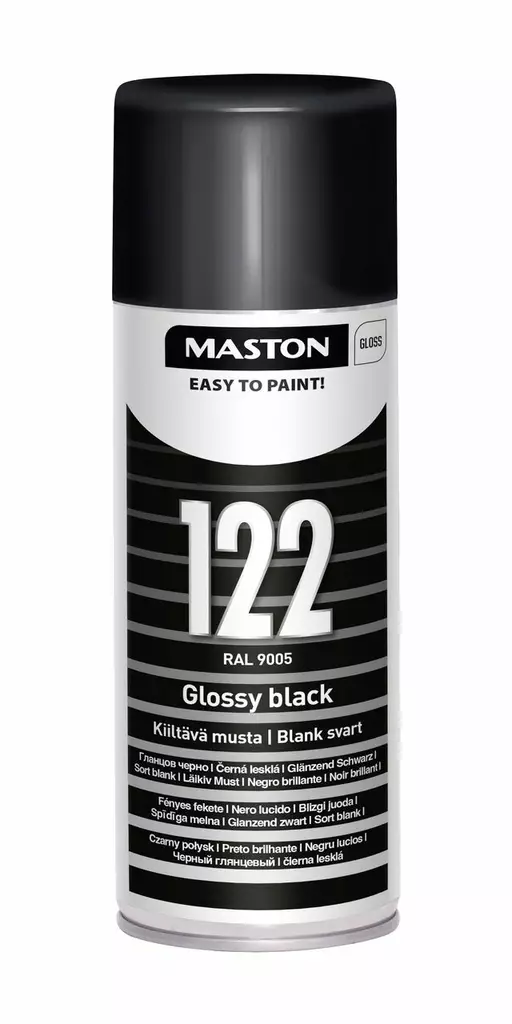KIILTÄVÄ MUSTA SPRAYMAALI 400ML MASTON - Spraymaalit - 6412491001222 - 1