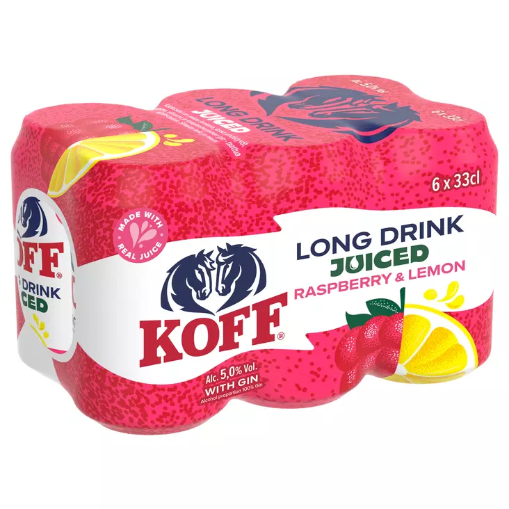 KOFF LONG DRINK JUICED RASB-LEMON 6-PACK - Lonkerot - 6415600587822 - 1