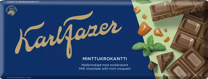 MINTTUKROKANTTI MAITOSUKLAALE 180G FAZER - Suklaat - 6416453014732 - 1