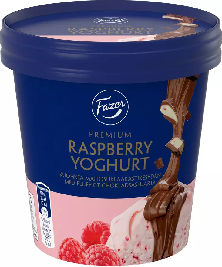 PREMIUM RASBERRY YOGHURT FAZER - Jäätelöpakkaukset - 6430064407172 - 1