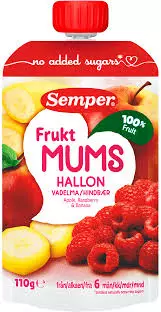 SEMPER 110G FRUKTMUMS HALLON OMENA,VAD B - Lastenruoka - 7310100703262 - 1
