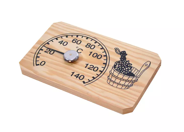 TAITO SAUNALÄMPÖMITTARI PUU 18X11CM - Saunatuotteet - 6416096164832 - 1
