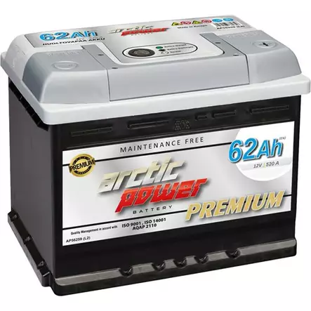 ARCTIC POWER AKKU 62AH - Auton Akut - 6417196771173 - 1