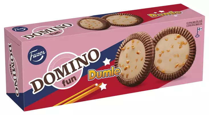 FAZER DOMINO FUN DUMLE HERKUTTELUK 120G - Leivonnaiset - 6416453075733 - 1