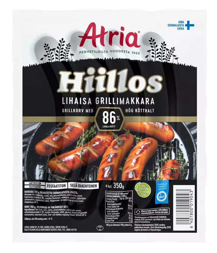 HIILOS LIHAISA GRILLIMAKKARA - Makkarat ja Nakit - 6407800019043 - 1