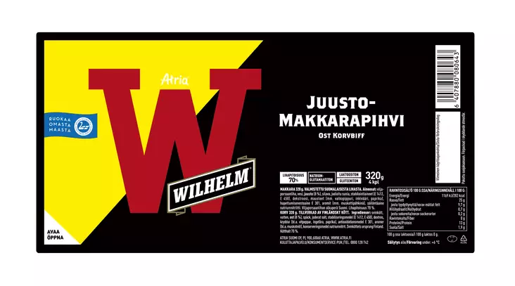 JUUSTO GRILLIPIHVI WILHELM ATRIA - Makkarat ja Nakit - 6407880080643 - 1