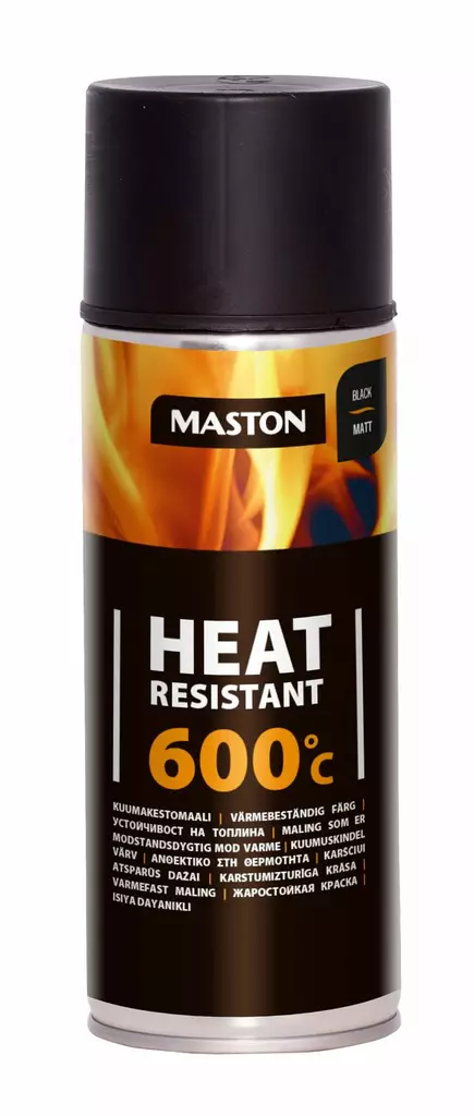 KUUMAKESTOMAALI 600 MUSTA MASTON - Spraymaalit - 6412497102213 - 1