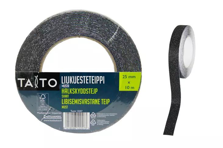 LIUKUESTETEIPPI MUSTA 10X25MM - Muut siivoustarvikkeet - 6416096122573 - 1