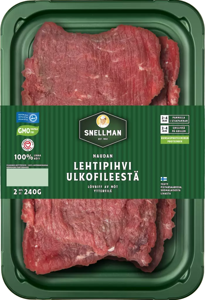 NAUDAN LEHTIPIHVI ULKOFISNELLMAN - Naudanliha - 6409620014413 - 1