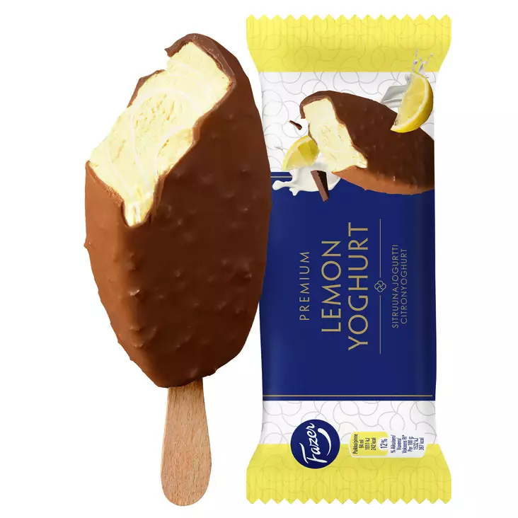 PREMIUM LEMON YOUGHURT PUIKKO - Jäätelötikut - 6430064408063 - 1