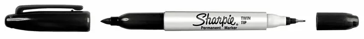 HUOPAKYNÄ SHARPIE 2-PÄINEN MUSTA 1MM - Kynät, kumit ja viivottimet - 3501170818374 - 1
