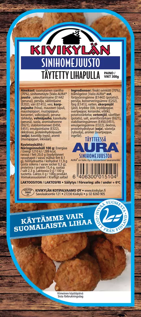 SINIHOMETÄYTETTY LIHAPULLA KIVIKYLÄN - Mikroateriat - 6406300015104 - 1