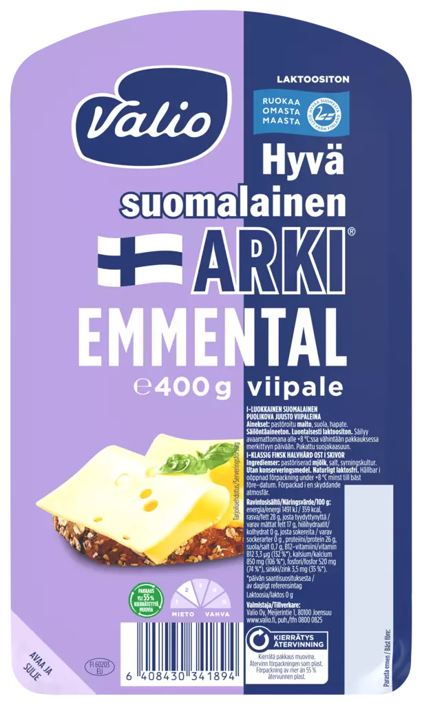 VALIO ARKI EMMENTALVIIPALE 400G - Tuorejuustot - 6408430341894 - 1