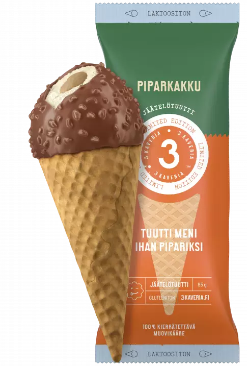 3 KAVERIN TUUTTI PIPARKAKKU GLUT& LAKT. - Jäätelötikut - 6430048446135 - 1