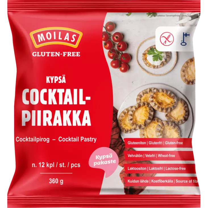 MOILAS GLUTEENITON COCTAILPIIRAKKA12KPL - Perunapakasteet - 6431901640745 - 1