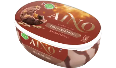 AINO SUKLAAKARAMELLI VEGAN KAURAJÄÄTELÖ - Jäätelöpakkaukset - 6430064408476 - 1