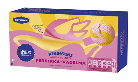 PINGVIINI AURINKOINEN PERSIKKA-VADELMA - Jäätelöpakkaukset - 6430064408506 - 1