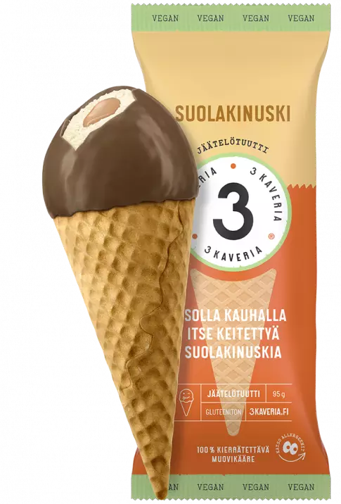 3 KAVERIN TUUTTI VEGAN 95GSUOLAKINUSKI - Jäätelötikut - 6430048446166 - 1