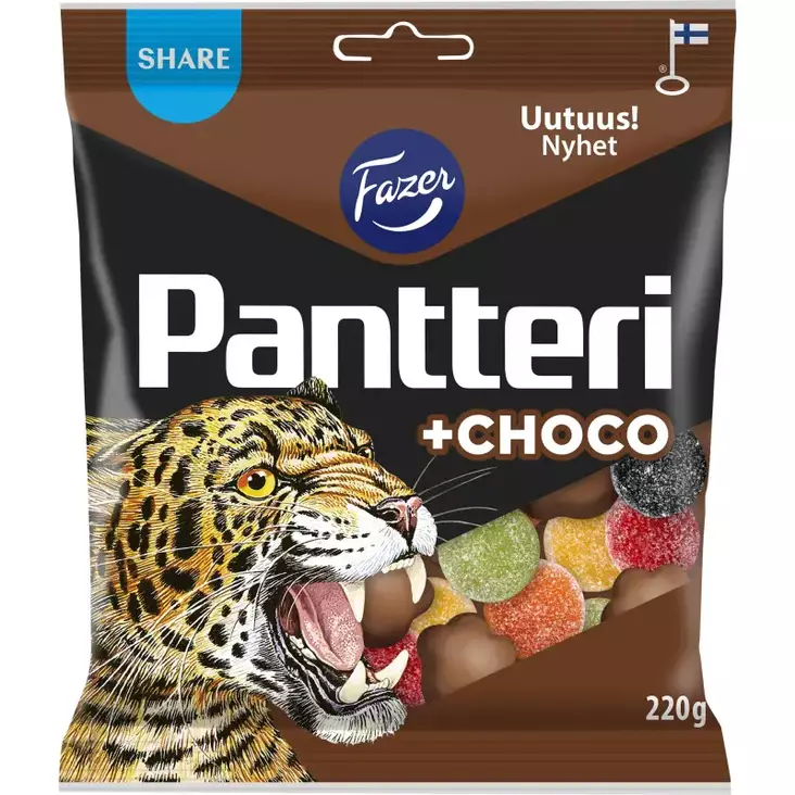 FAZER PANTTERI+CHOCO KARKKIPUSSI220G - Suklaat - 6416453049406 - 1