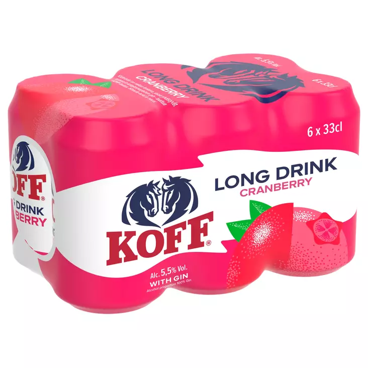 KOFF LONG DRINKCRANBERRY 6-PACK 0,33L - Lonkerot - 6415600554886 - 1