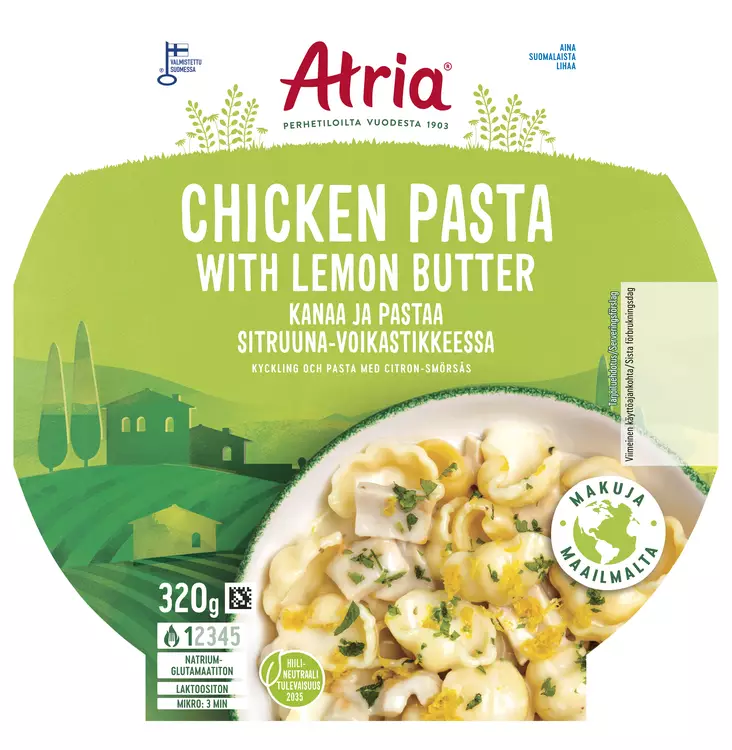 CHICKEN PASTA LEMON 320G ATRIA - Mikroateriat - 6407800015427 - 1