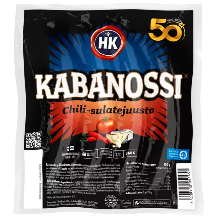 CHILI-SULATEJUUSTO KABANOSSI 400G HK - Makkarat ja Nakit - 6409100051457 - 1