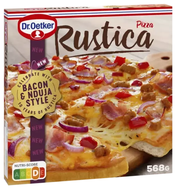 DR.OETKER RUSTICA BACON&NDUJA PAK PIZZA - Pakastepizzat - 4001724048107 - 1
