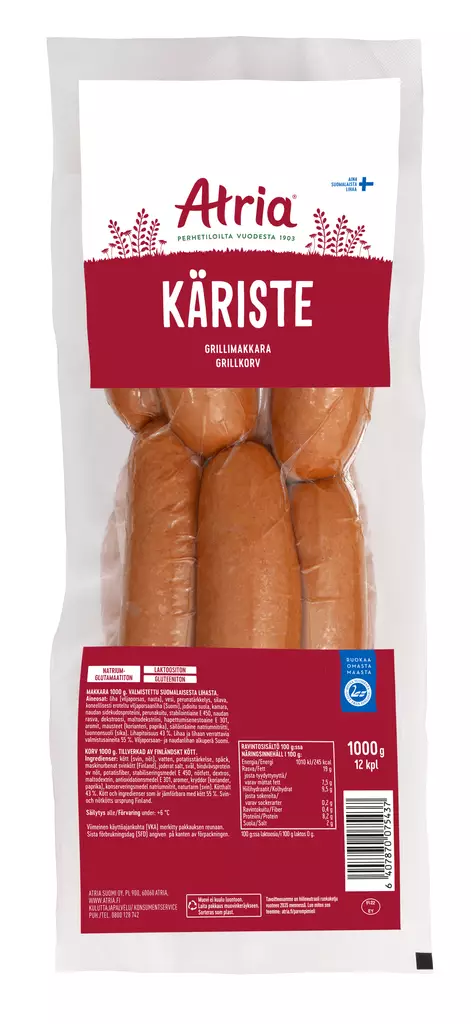 KÄRISTEMAKKARA 1KG ATRIA - Makkarat ja Nakit - 6407870075437 - 1
