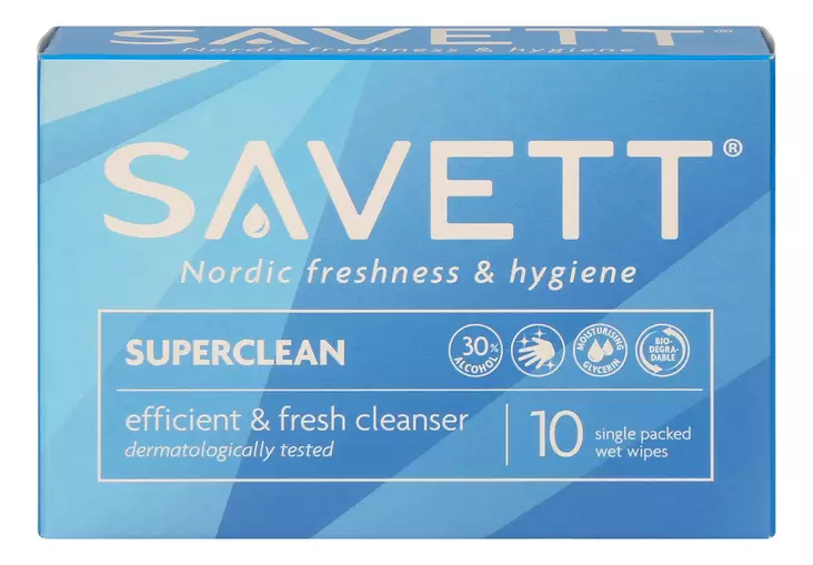 SAVETT SUPERCLEAN KOSTEUSPYYHE - Muut Hygieniatuotteet - 7310613025257 - 1