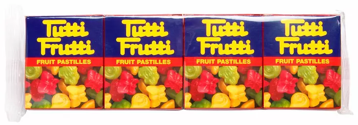 TUTTI FRUTTI 4-PACK 68G HEDELMÄPASTILLI - Purkat ja pastillit - 6420256015117 - 1