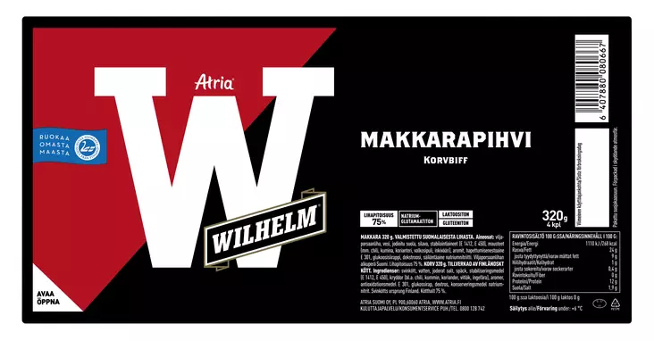 WILHELM GRILLIPIHVI ATRIA - Makkarat ja Nakit - 6407880080667 - 1