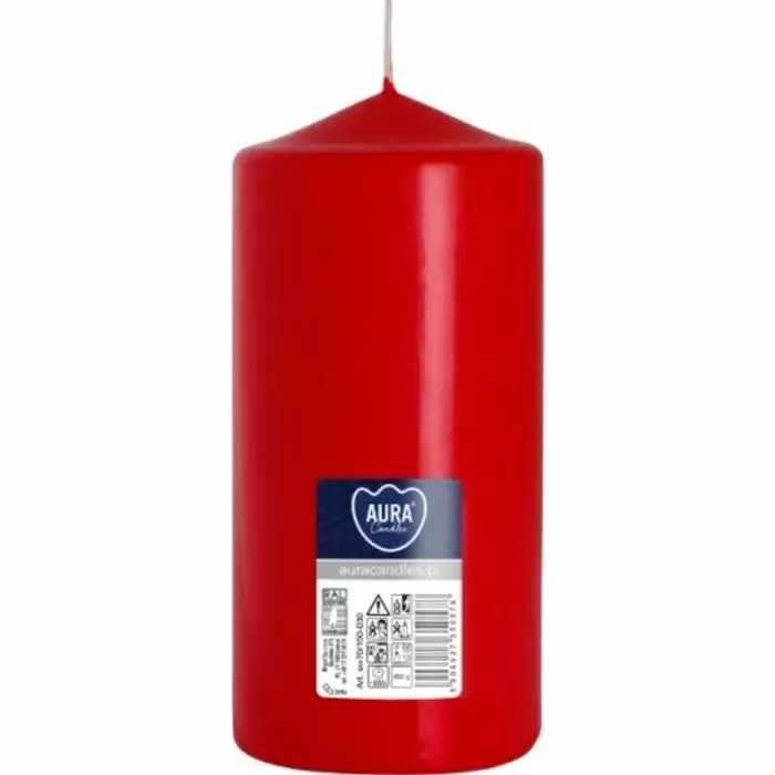 AURA PÖYTÄKYNTTILÄ PUNAINEN 7X15CM - Kynttilät - 5906927350578 - 1