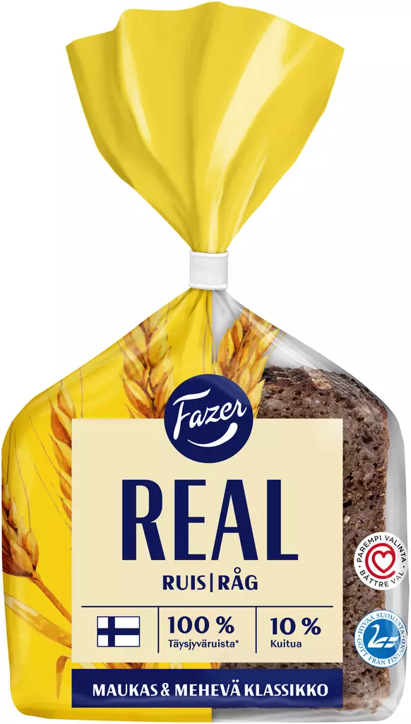 FAZER REAL TÄYSJYVÄPALA RUIS - Tummat leivät - 6413467616808 - 1