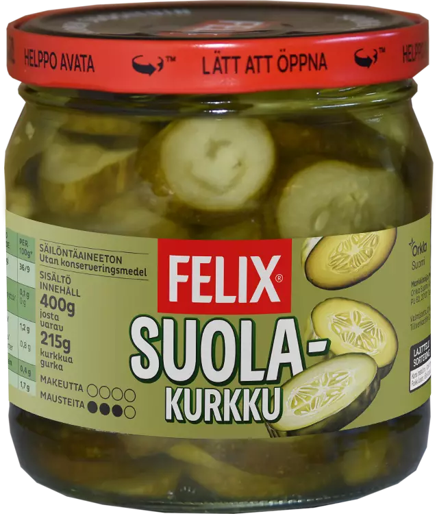 FELIX SUOLAKURKKU VIIPALE 220G - Vihannessäilykkeet - 6424908461888 - 1