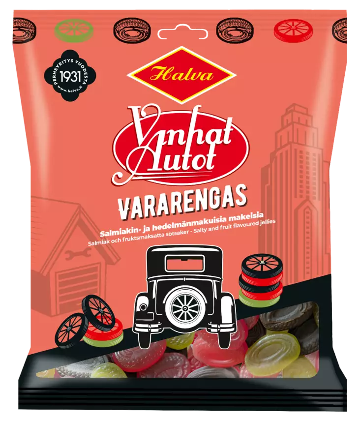 HALVA VANHAT AUTOT SALMIAKKI-HEDELMÄ - Karkit - 6420900013568 - 1