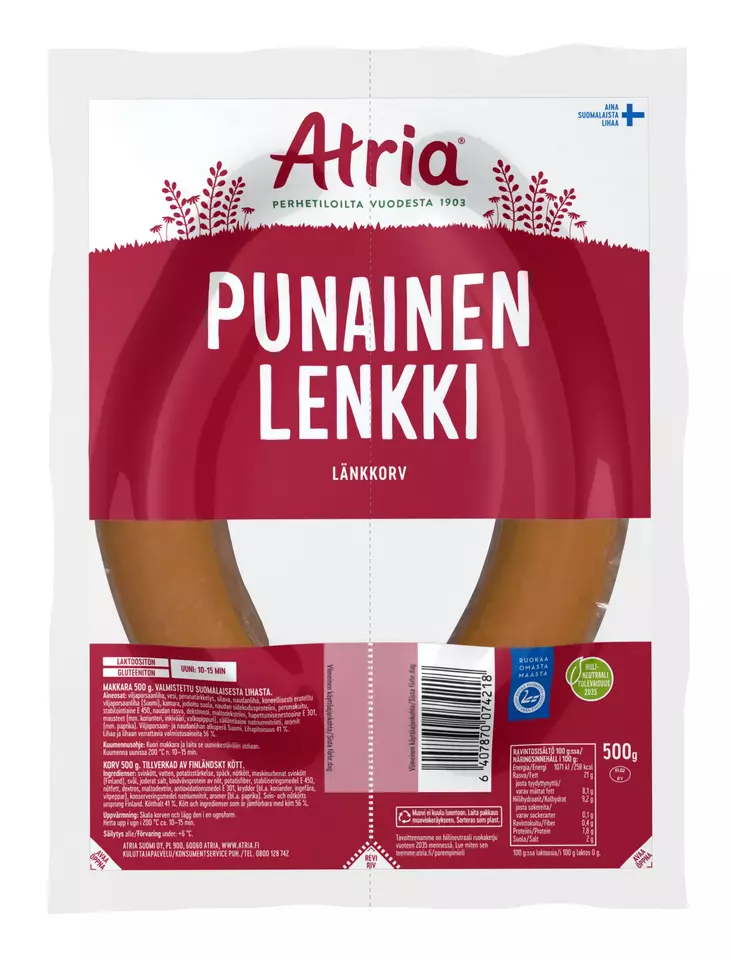 PUNAINEN LENKKI 500G - Makkarat ja Nakit - 6407870074218 - 1