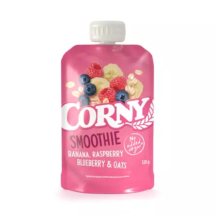 CORNY SMOOTHIE BANAANI,VADELMA,MUST 120G - Mehut - 8410175078179 - 1