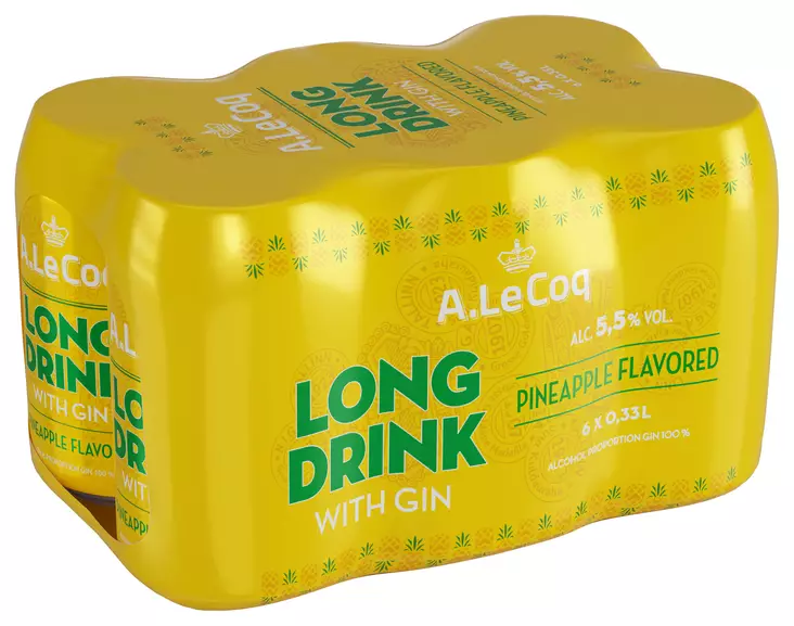 A.LE COQ LD PINEAPPLE 5,5% 6-PACK 0,33L - Lonkerot - 6419806083119 - 1
