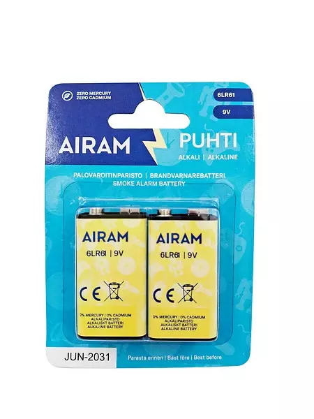 AIRAM PALOVAROITIN PARISTO9V - Muut paristot - 6435200192479 - 1