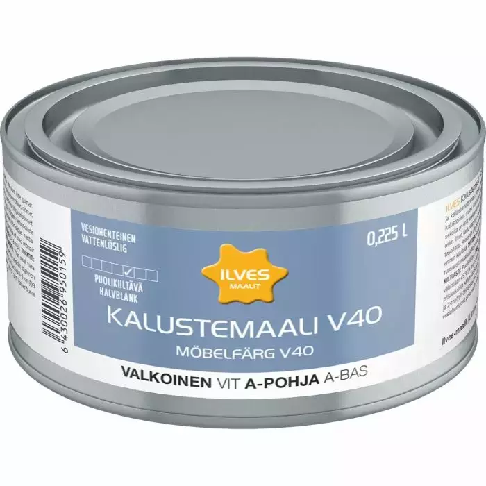 KALUSTEMAALI V40 APOHJA VALK. - Maalit - 6430026950159 - 1