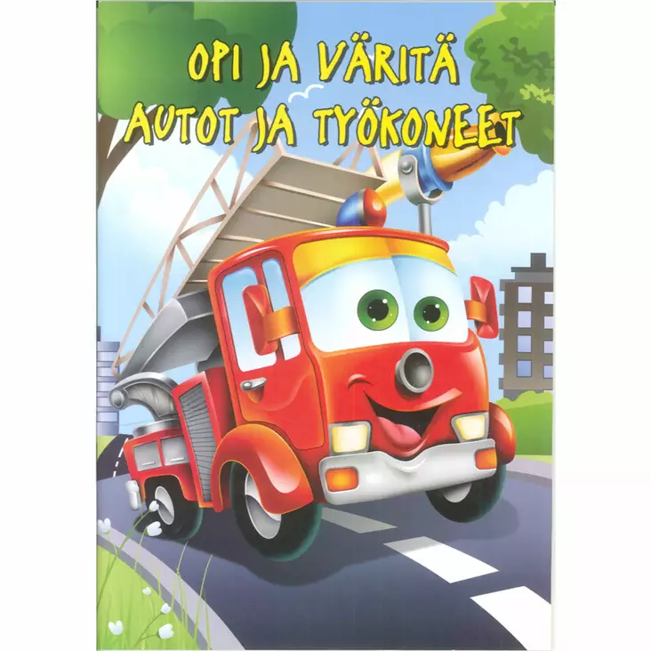OPI JA VÄRITÄ KIRJA AUTOT JA TYÖKONEET - Vihkot ja Lehtiöt - 6416445011879 - 1